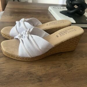 Women's White Wedge Sandals